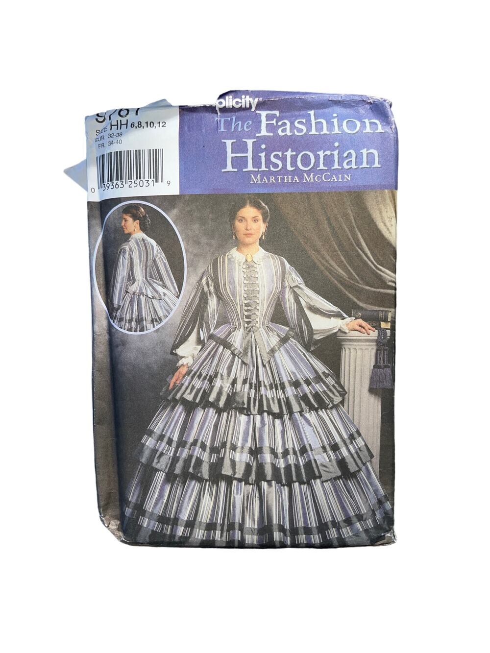Simplicity Sewing Pattern 9761  Civil War 1800s Reenactment Dress 6-12 UNCUT